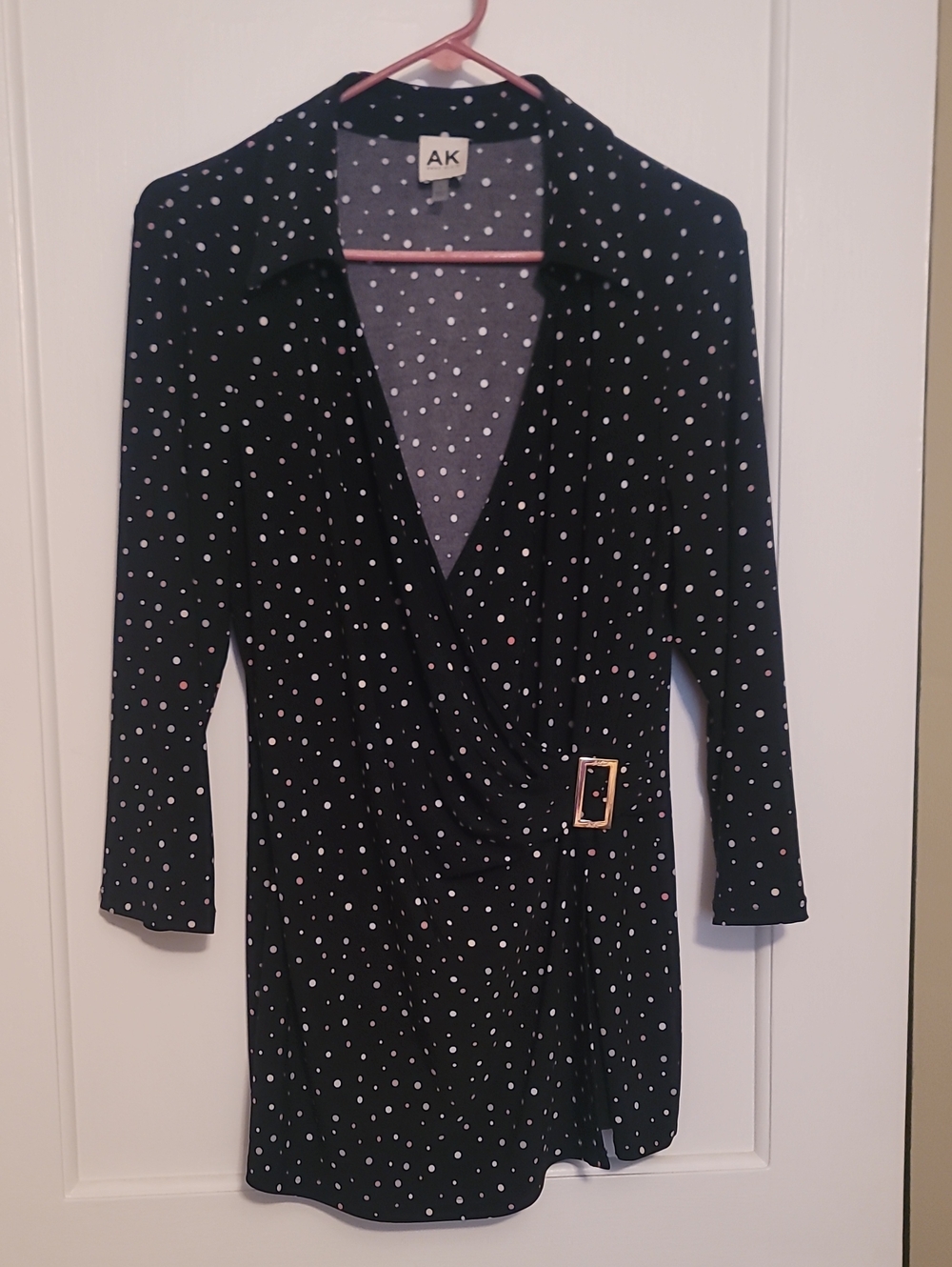 Anne Klein L Polka Dot Tunic Top